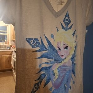 Disney Elsa Kids T-Shirt - Cream and Blue